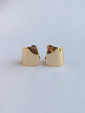Wide Curved Gold Statement Studs