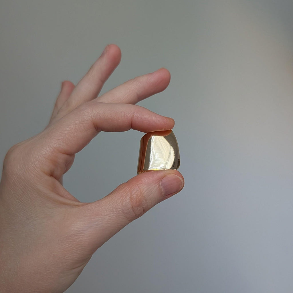 Wide Curved Gold Statement Studs
