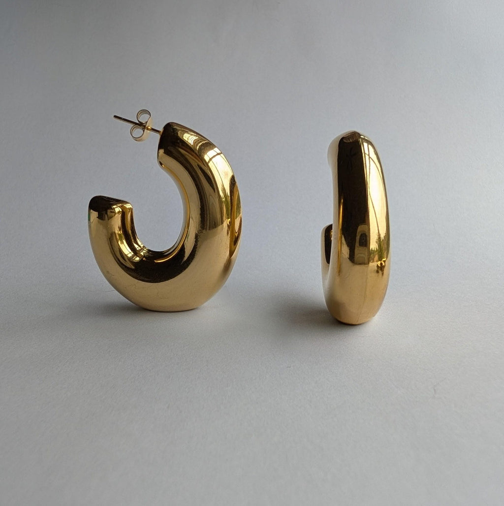 Extra Chunky Puffy Dome C-Hoop Earrings
