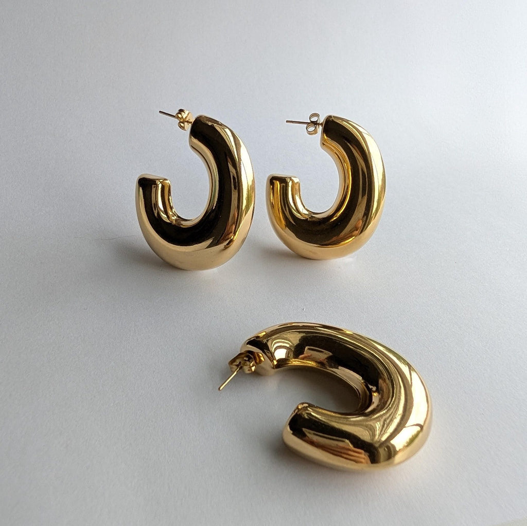 Extra Chunky Puffy Dome C-Hoop Earrings