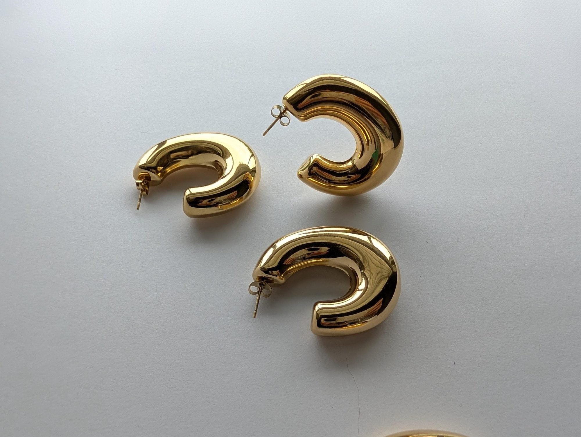Extra Chunky Puffy Dome C-Hoop Earrings