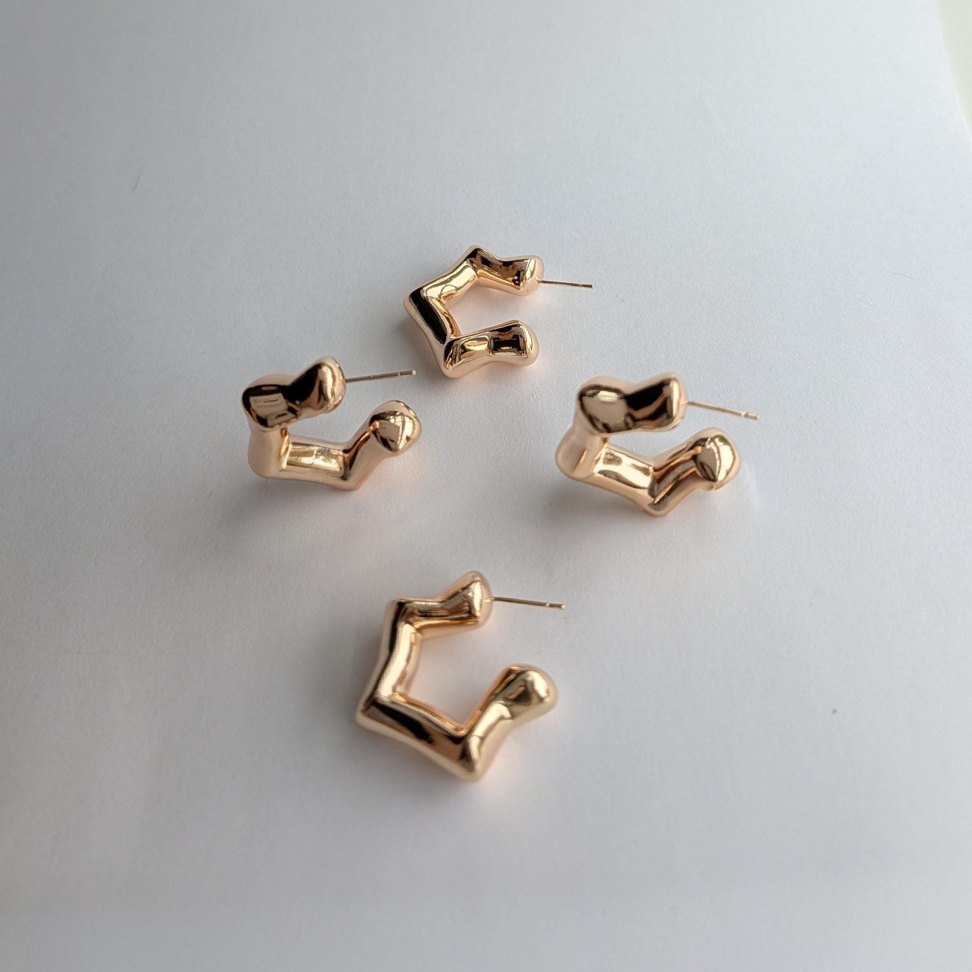 Pink Gold Drop Earrings