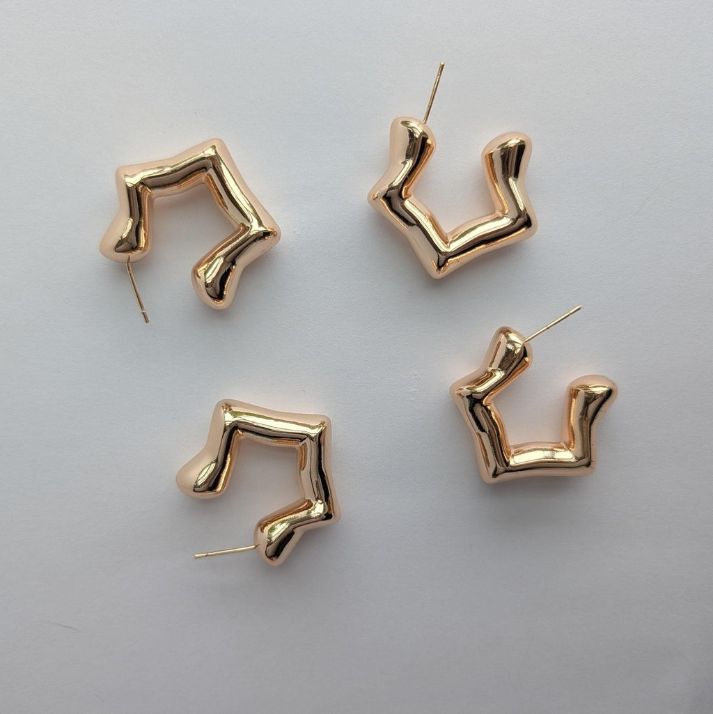 Pink Gold Drop Earrings