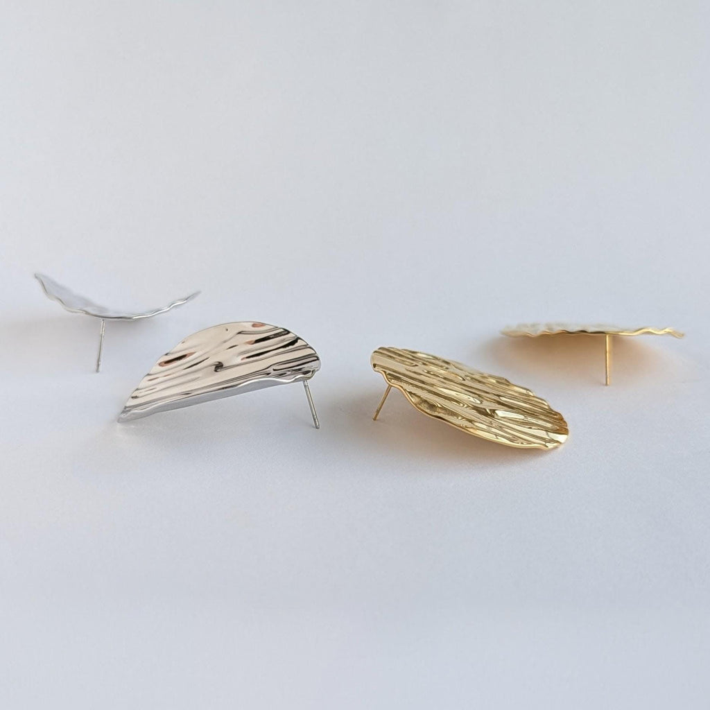 Textured Disc Stud Earrings