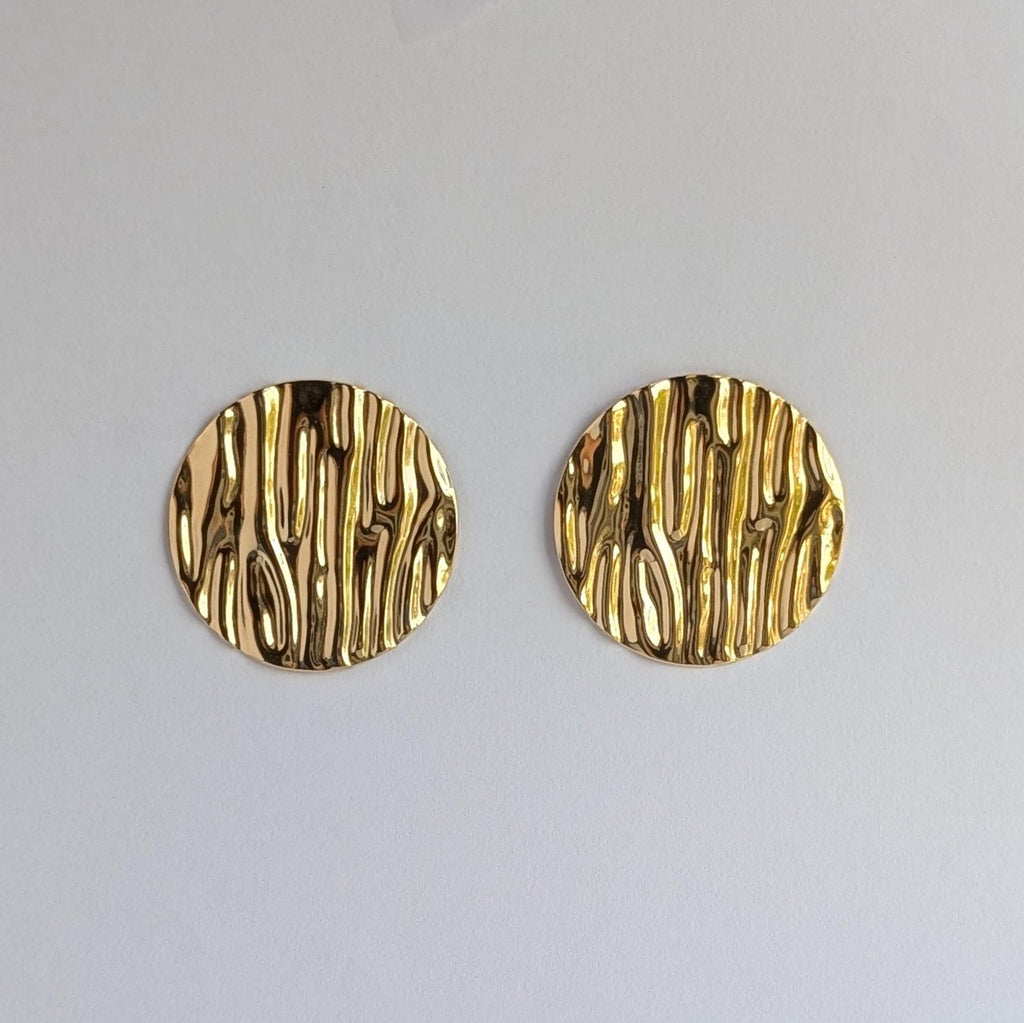 Textured Disc Stud Earrings