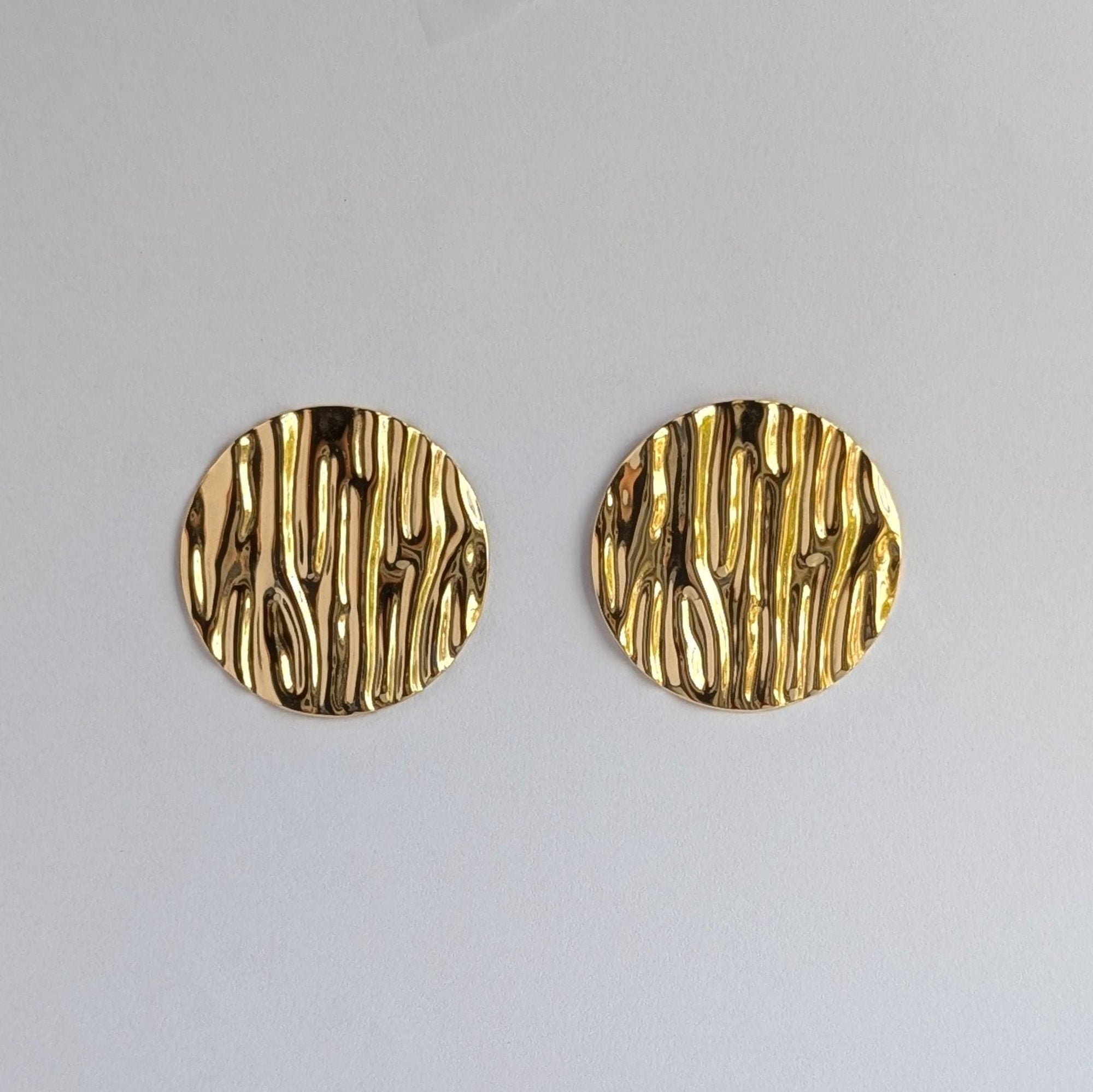 Textured Disc Stud Earrings