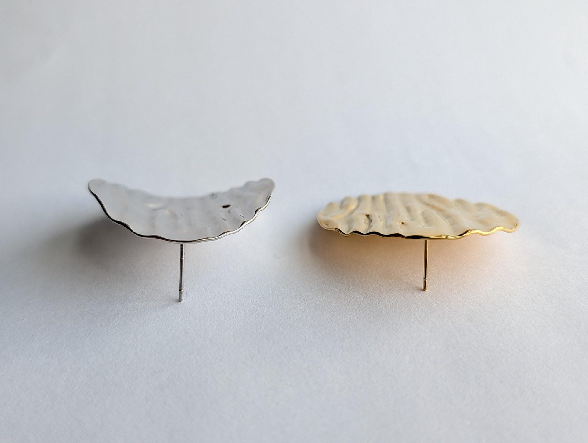 Textured Disc Stud Earrings