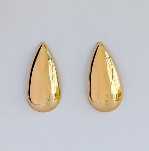 Chunky Gold Teardrop Stud Earrings