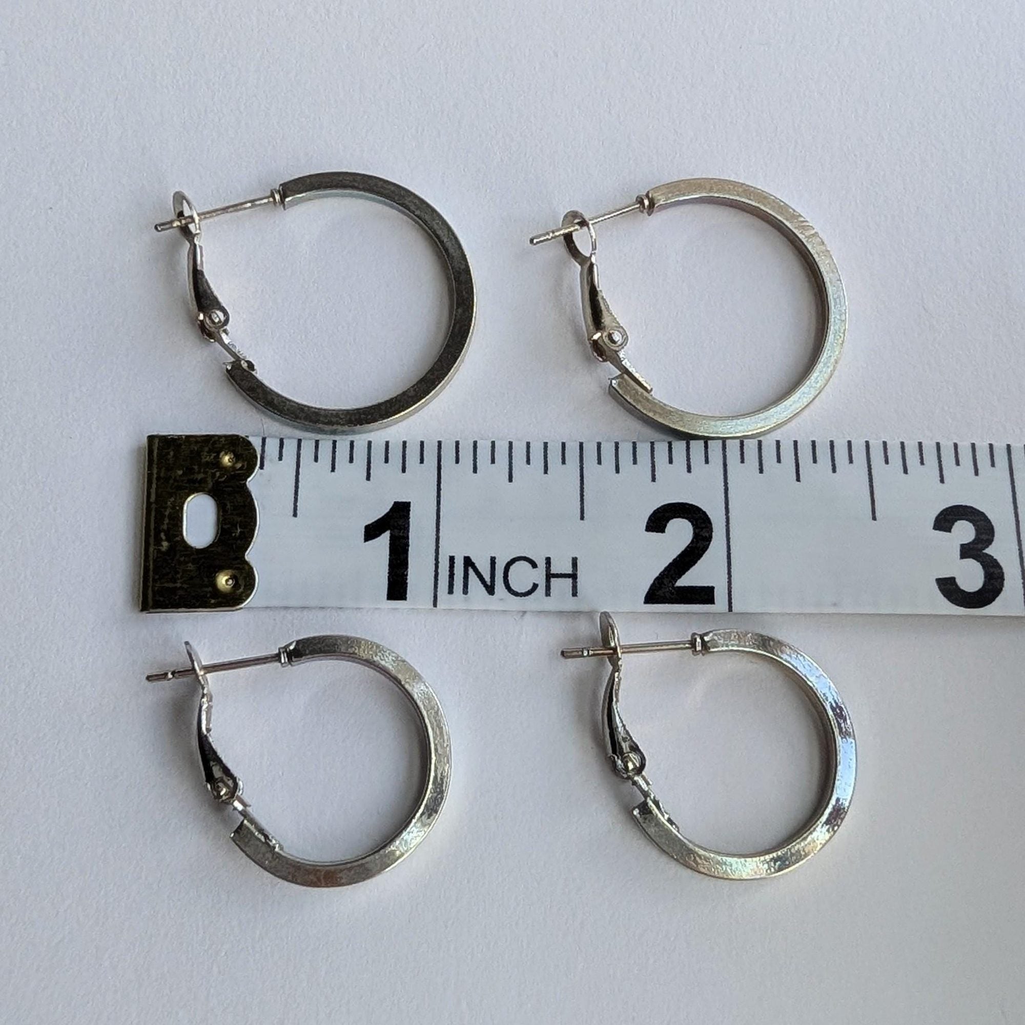 Flat Silver Hoop Earrings