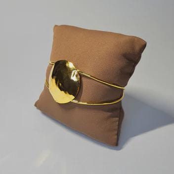 Hand-Hammered Gold Dome Cuff Bracelet