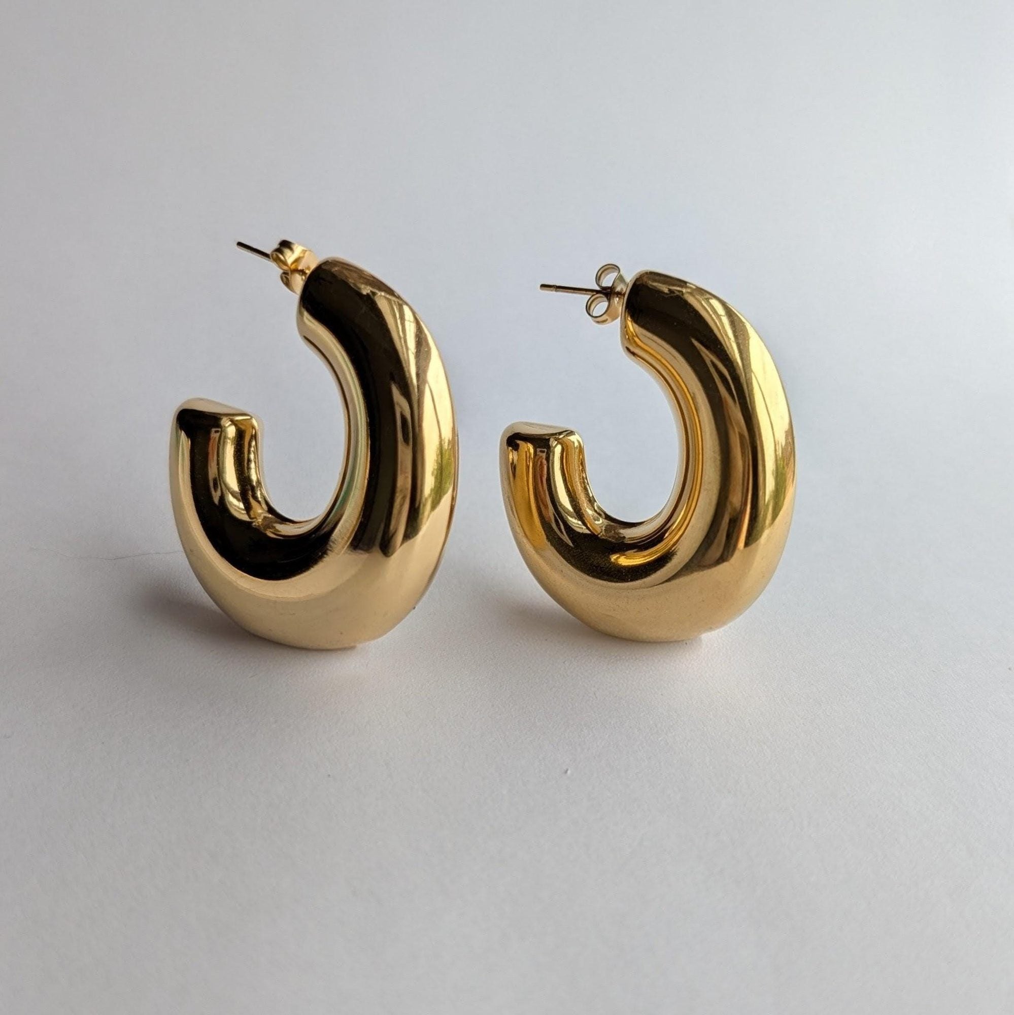 Extra Chunky Puffy Dome C-Hoop Earrings