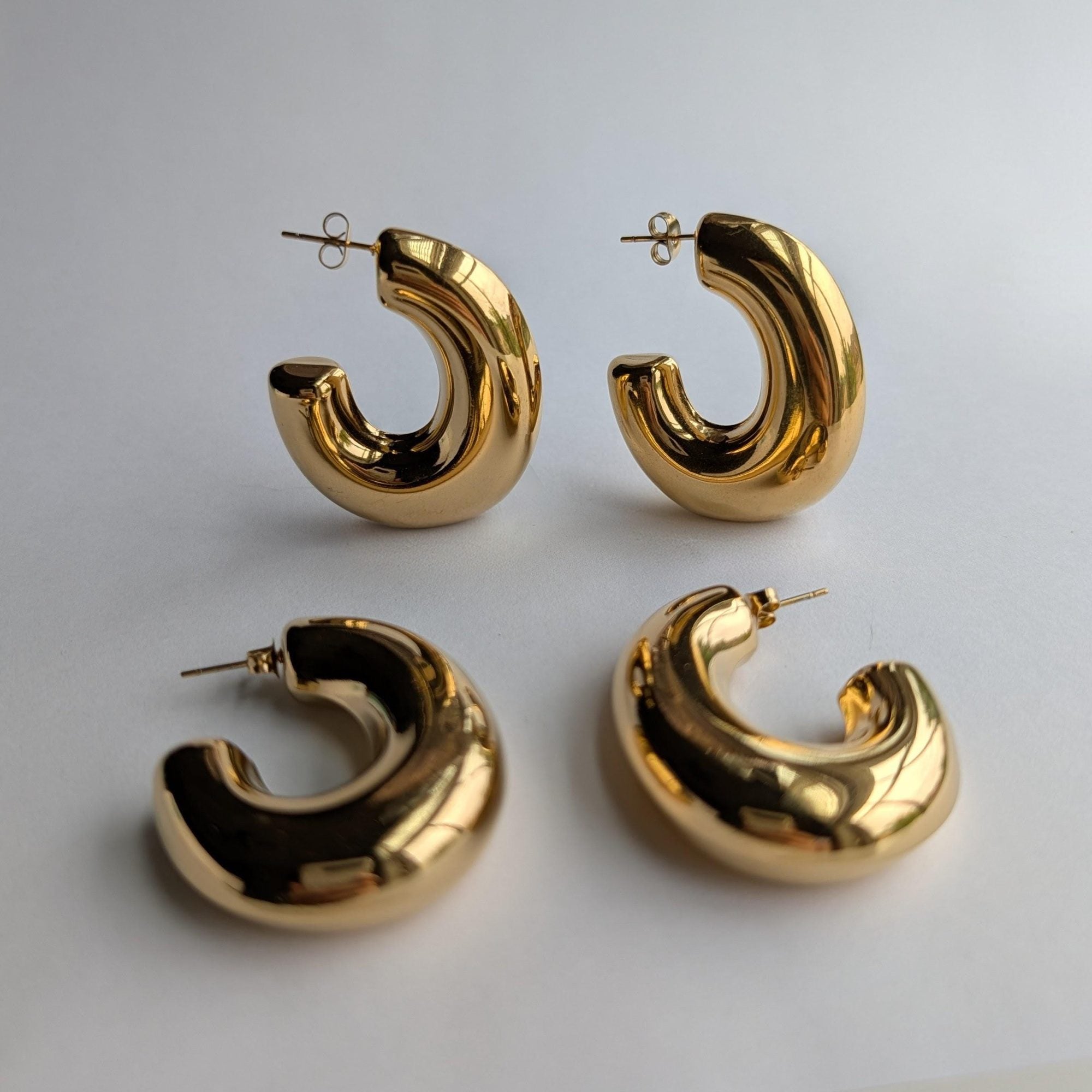 Extra Chunky Puffy Dome C-Hoop Earrings