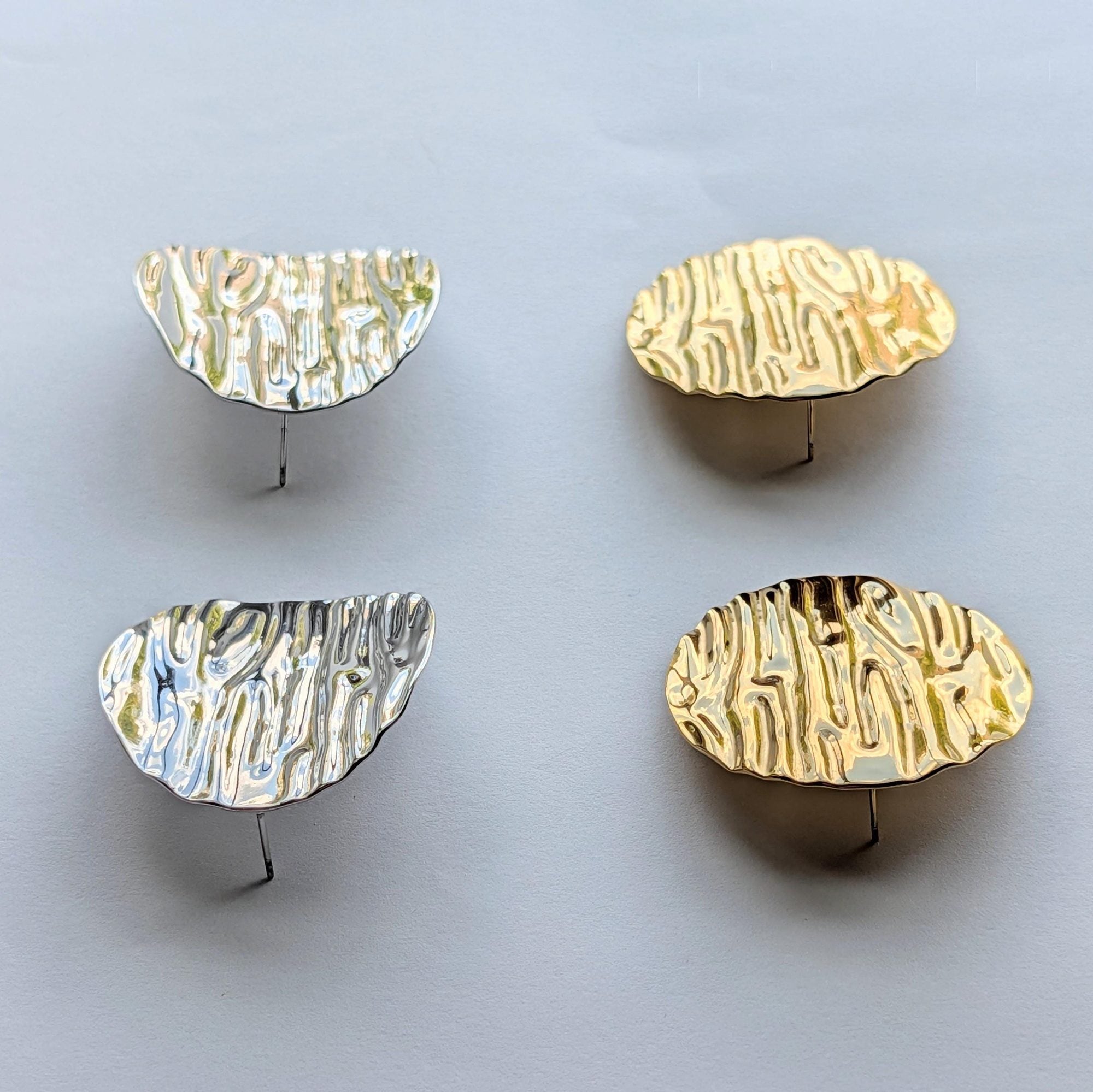 Textured Disc Stud Earrings