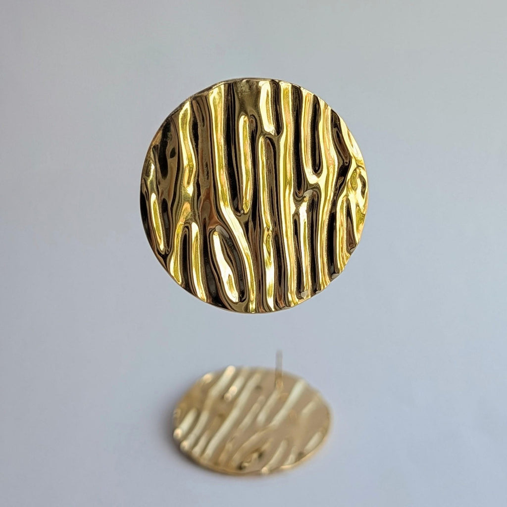 Textured Disc Stud Earrings