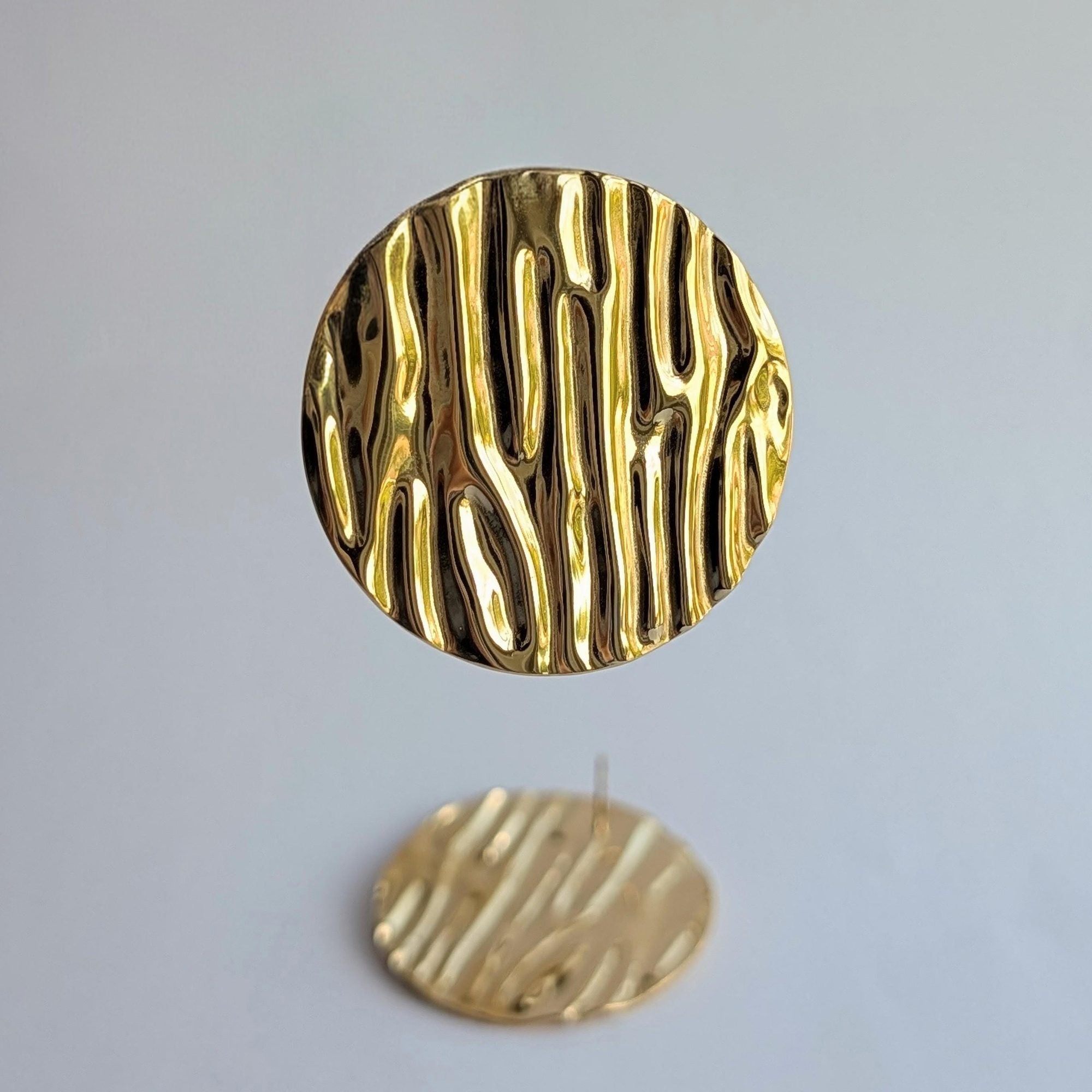 Textured Disc Stud Earrings