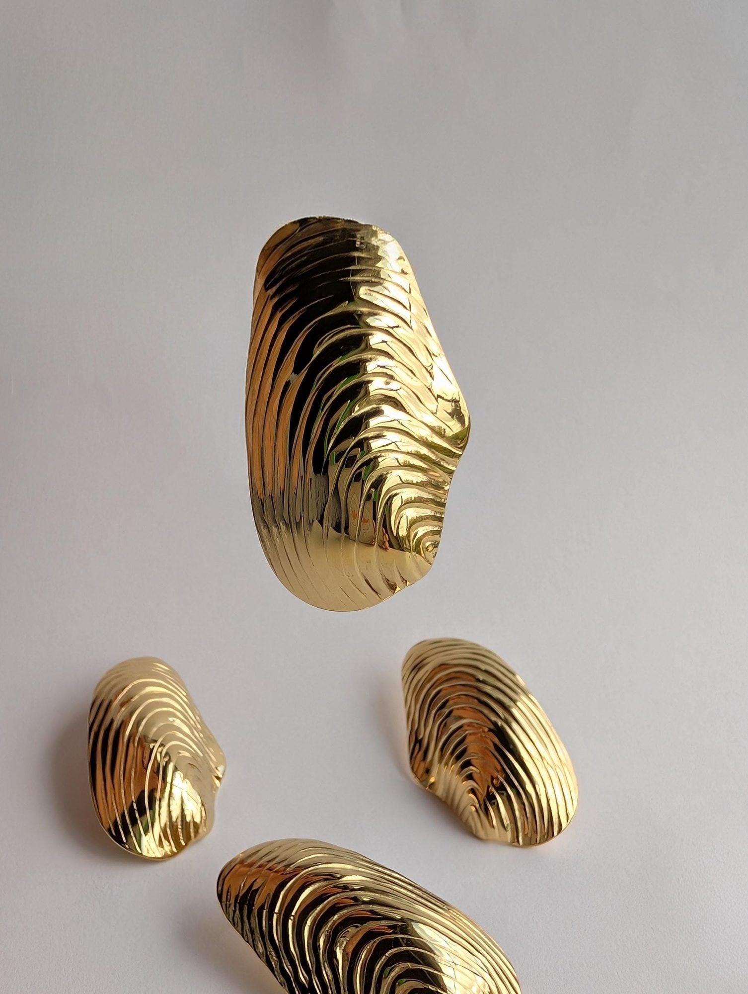 Large Abstract Shell Stud Earrings