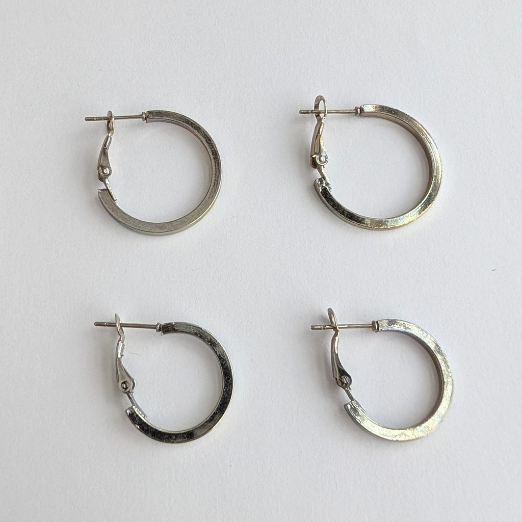 Flat Silver Hoop Earrings