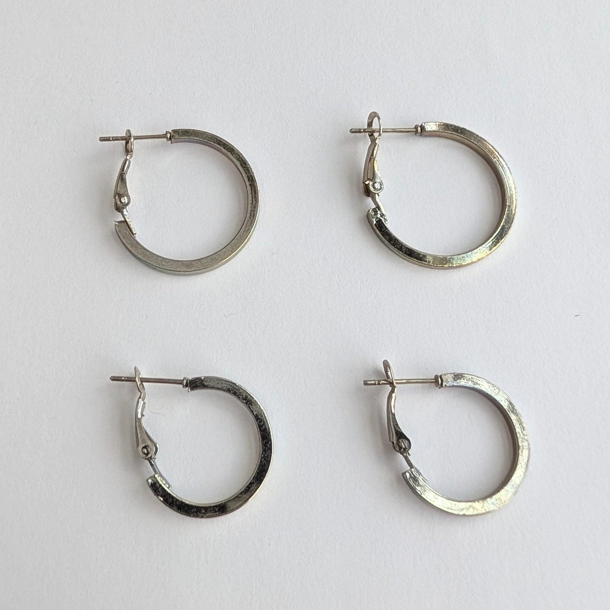 Flat Silver Hoop Earrings