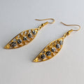 Gold Hematite Marquise Drop Earrings