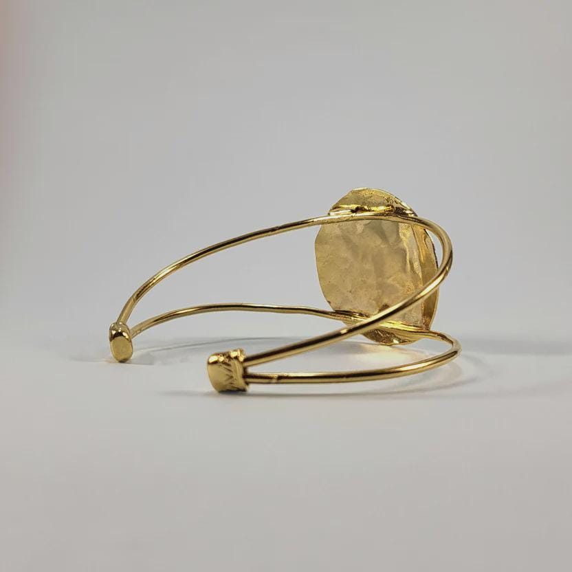 Hand-Hammered Gold Dome Cuff Bracelet
