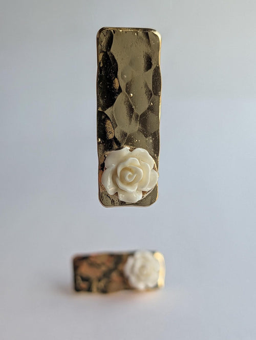 Ceramic Rose Gold Stud Earrings