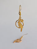 Floral Bird Drop Earrings