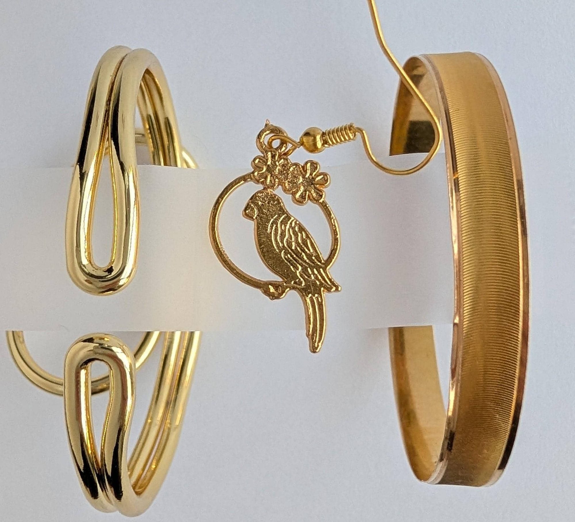 Floral Bird Drop Earrings