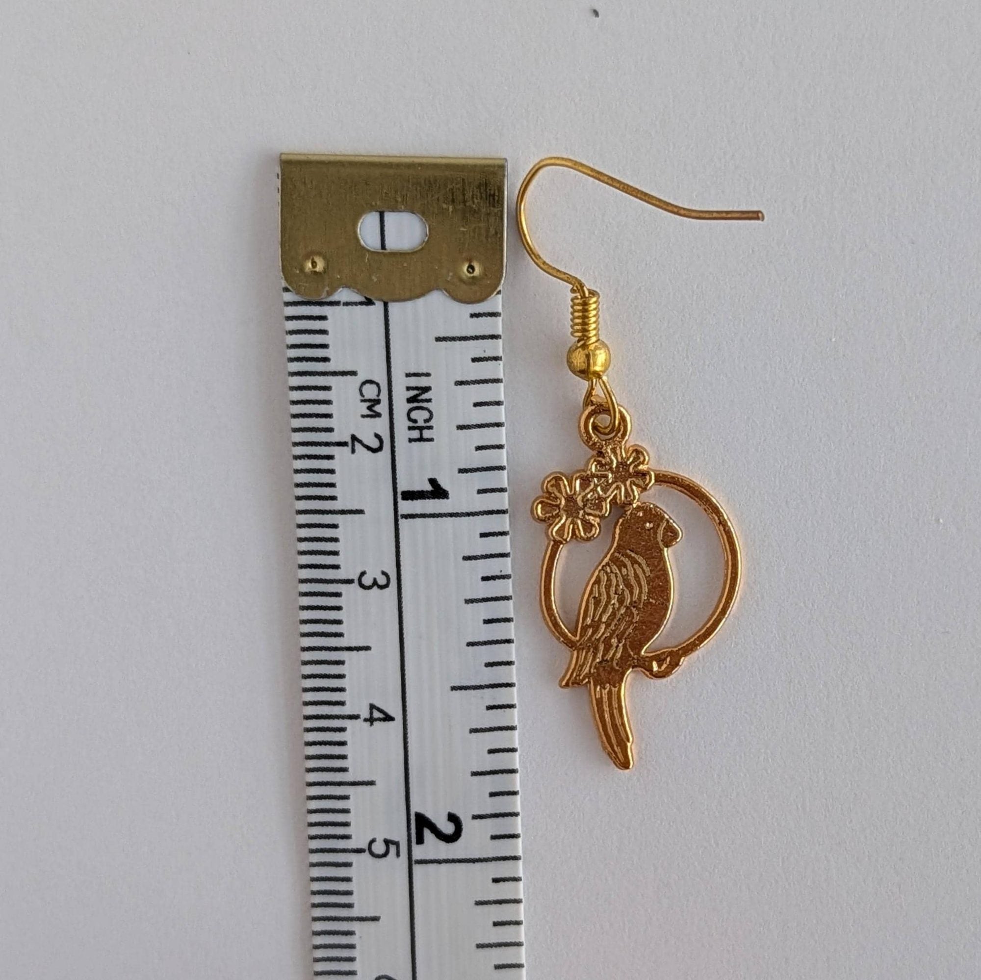 Floral Bird Drop Earrings