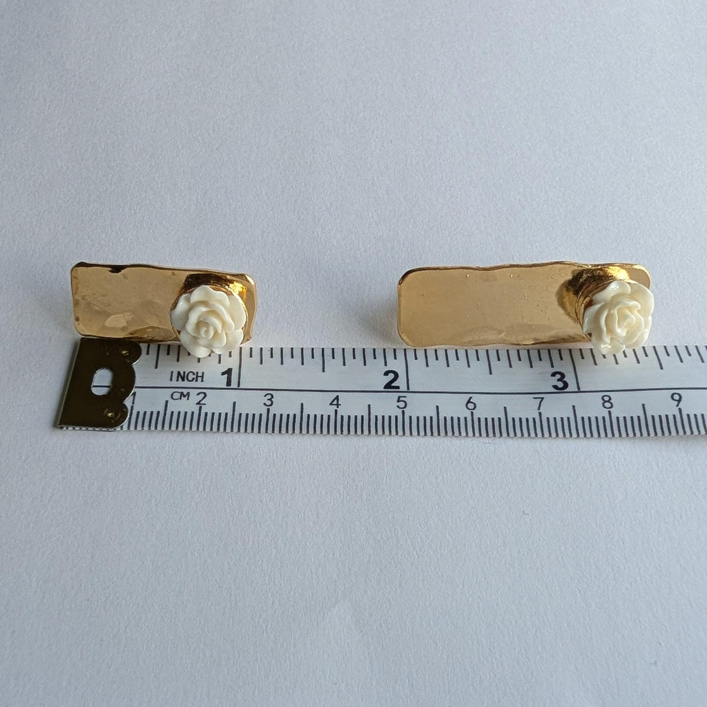 Ceramic Rose Gold Stud Earrings