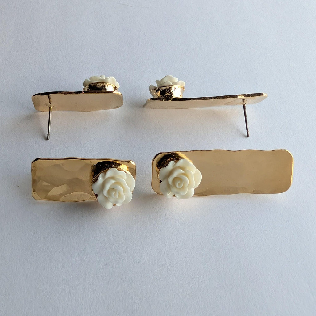 Ceramic Rose Gold Stud Earrings