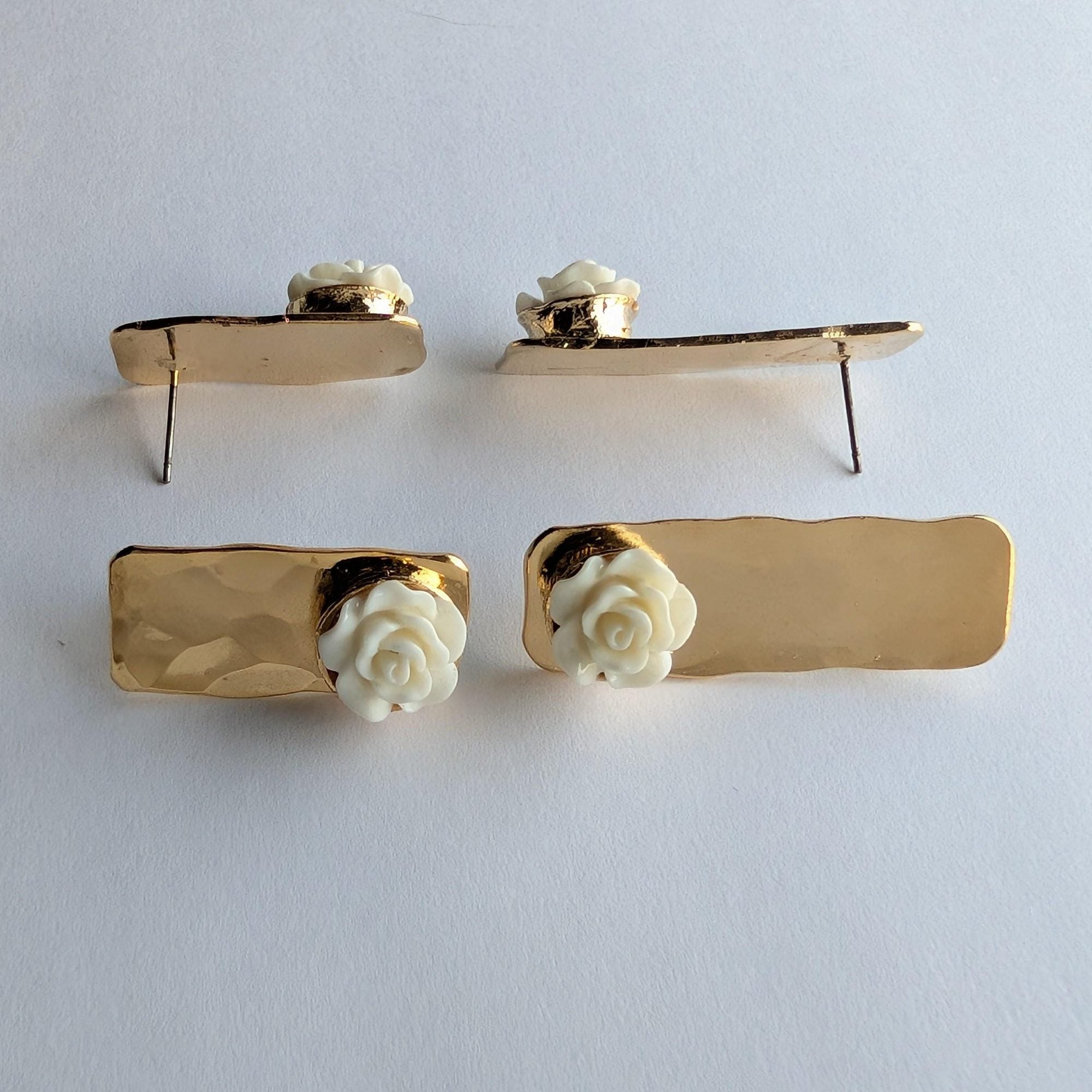 Ceramic Rose Gold Stud Earrings