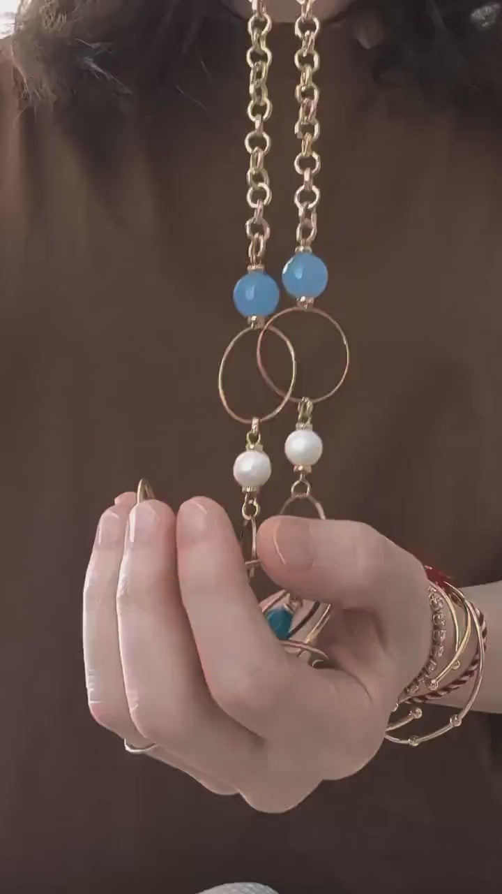 Geometric Pearl Statement Necklace