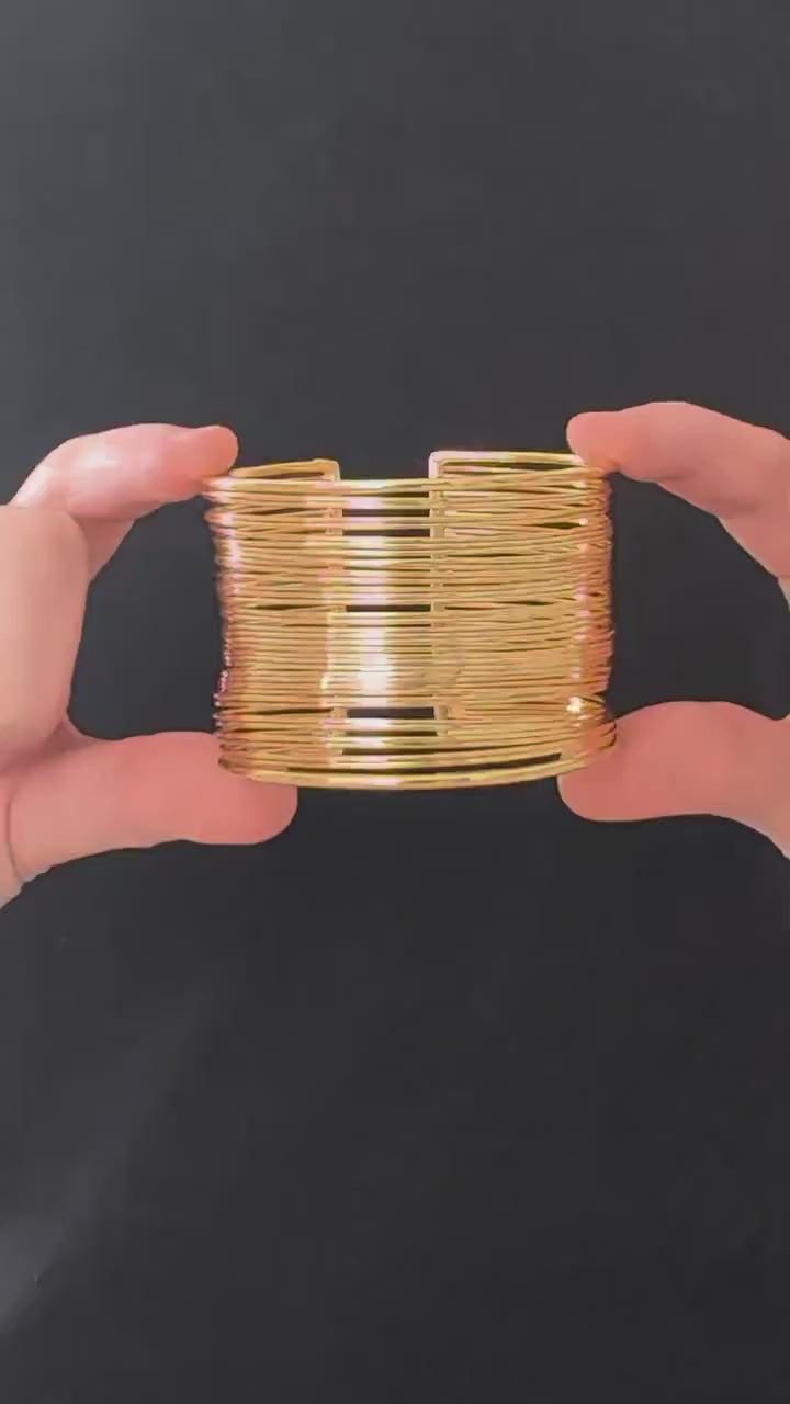 Gold Plated Wire Cuff Bracelet