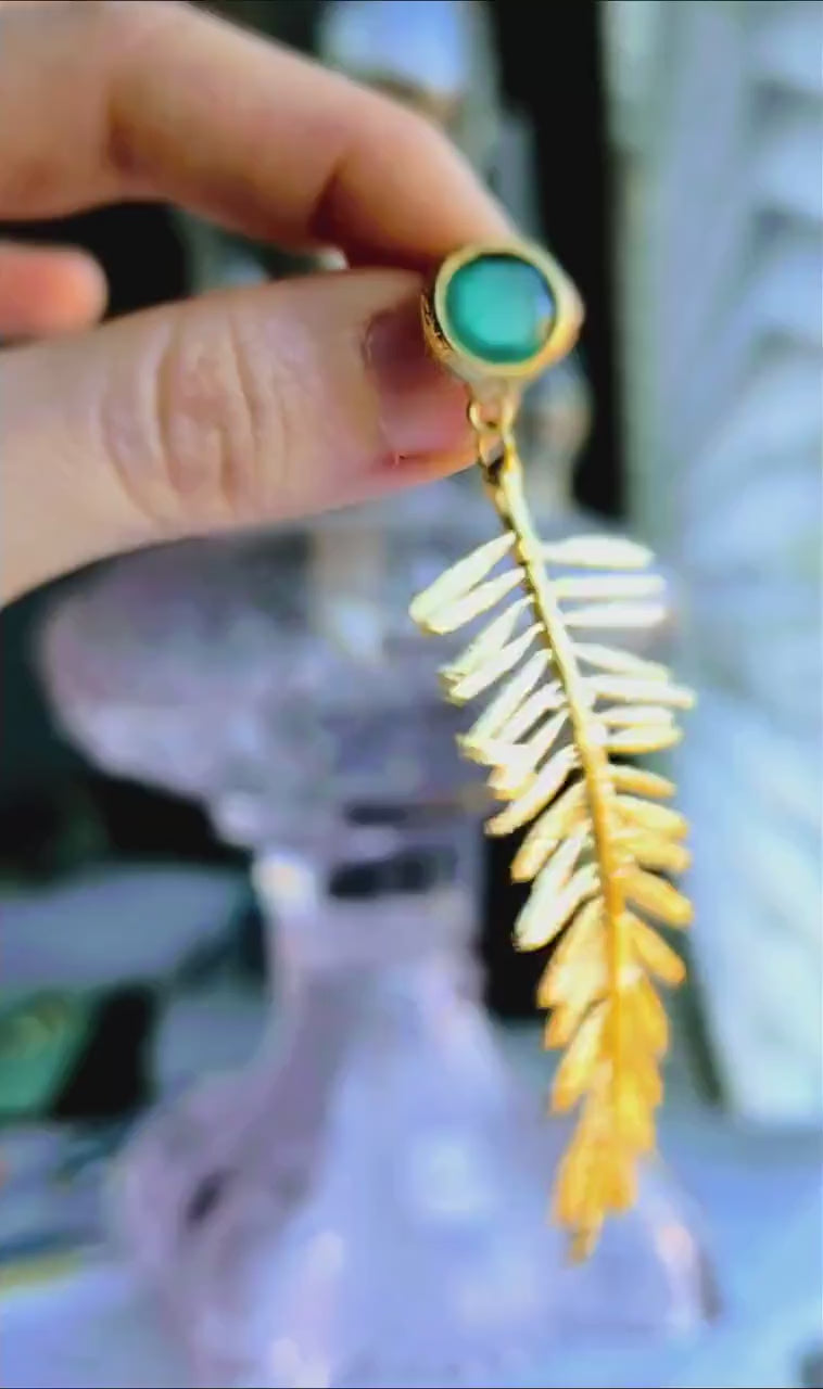 Gold Wheat Spike Dangle Earrings