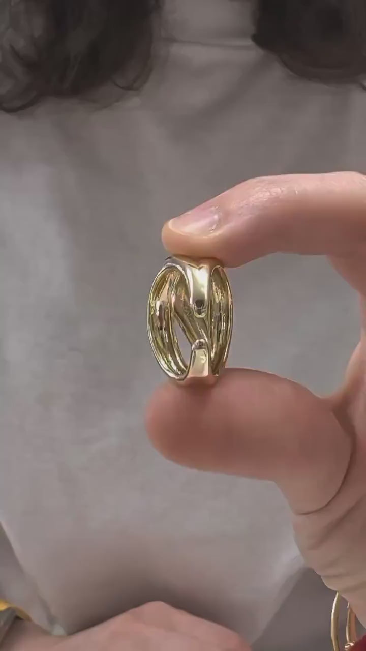 High-Polish Multi-Row Statement Ring