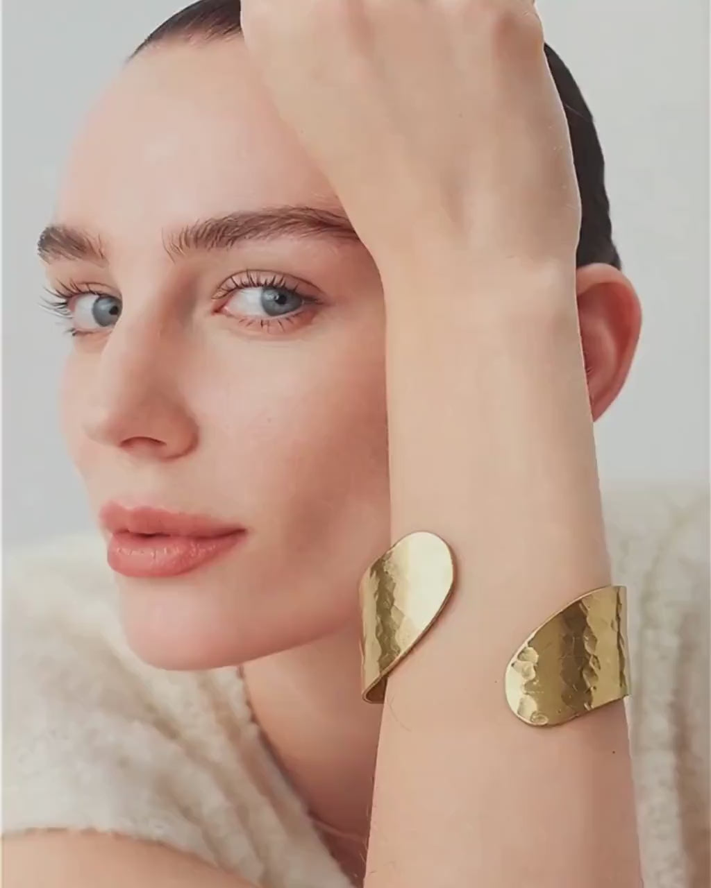 Hammered Gold Plated Copper Cuff
